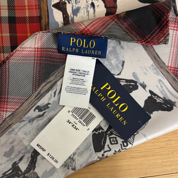 Ralph Lauren Red and Black Plaid Scarf - Picture 2 of 9